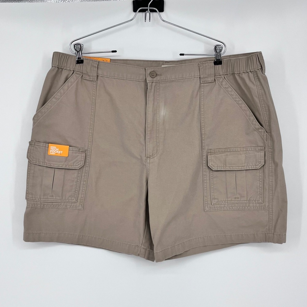 Savane Hiking Shorts Mens 44 Khaki Cargo Tech Pocket UPF 30 Cotton Gorpcore